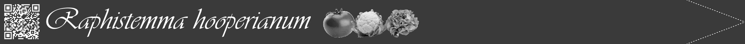 Étiquette de : Raphistemma hooperianum - format b - style blanche8viv avec qrcode et comestibilité simplifiée