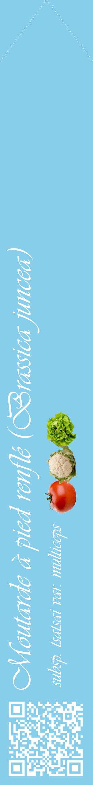 Étiquette de : Brassica juncea subsp. tsatsai var. multiceps - format c - style blanche1_simpleviv avec qrcode et comestibilité simplifiée