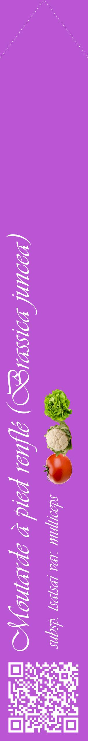 Étiquette de : Brassica juncea subsp. tsatsai var. multiceps - format c - style blanche50_simpleviv avec qrcode et comestibilité simplifiée