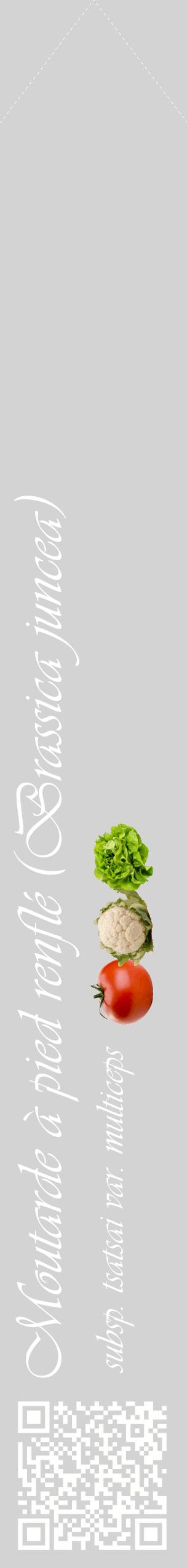 Étiquette de : Brassica juncea subsp. tsatsai var. multiceps - format c - style blanche56_simpleviv avec qrcode et comestibilité simplifiée