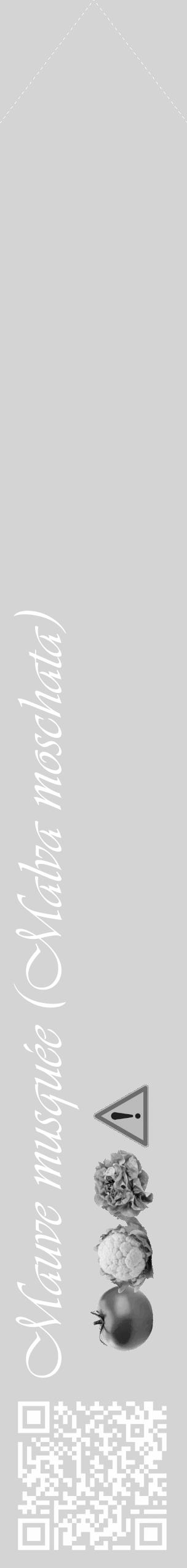 Étiquette de : Malva moschata - format c - style blanche40_simple_simpleviv avec qrcode et comestibilité simplifiée - position verticale