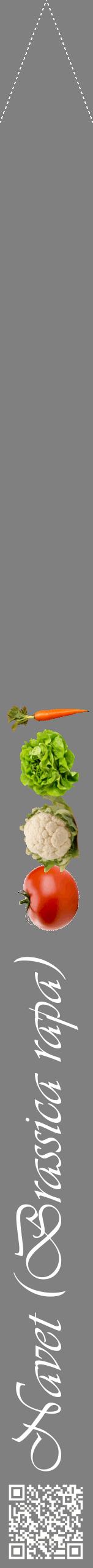 Étiquette de : Brassica rapa - format b - style blanche57viv avec qrcode et comestibilité simplifiée