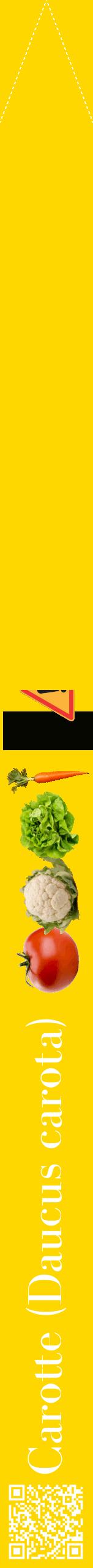 Étiquette de : Daucus carota - format b - style blanche21bod avec qrcode et comestibilité simplifiée