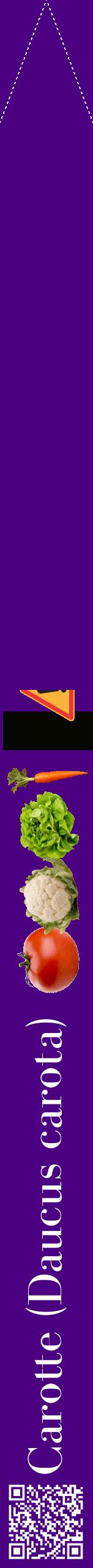 Étiquette de : Daucus carota - format b - style blanche47bod avec qrcode et comestibilité simplifiée