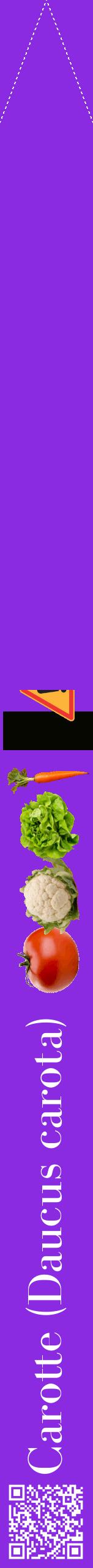 Étiquette de : Daucus carota - format b - style blanche49bod avec qrcode et comestibilité simplifiée