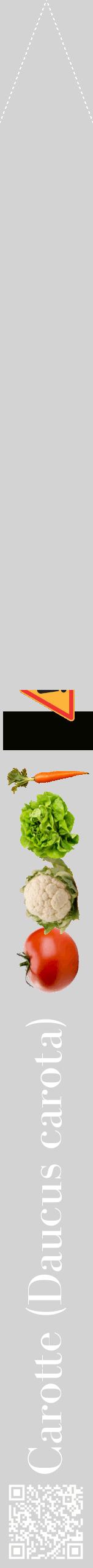 Étiquette de : Daucus carota - format b - style blanche56bod avec qrcode et comestibilité simplifiée
