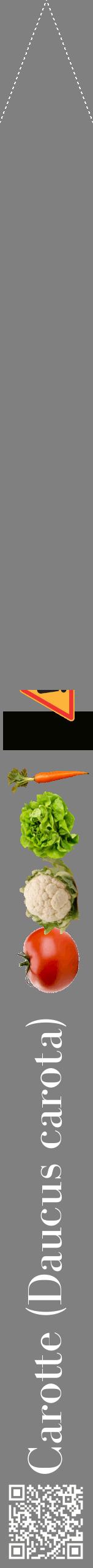 Étiquette de : Daucus carota - format b - style blanche57bod avec qrcode et comestibilité simplifiée
