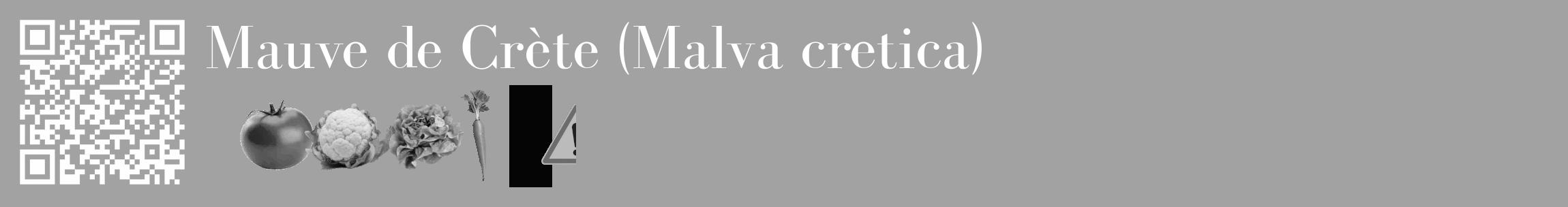 Étiquette de : Malva cretica - format c - style blanche38_basique_basiquebod avec qrcode et comestibilité simplifiée