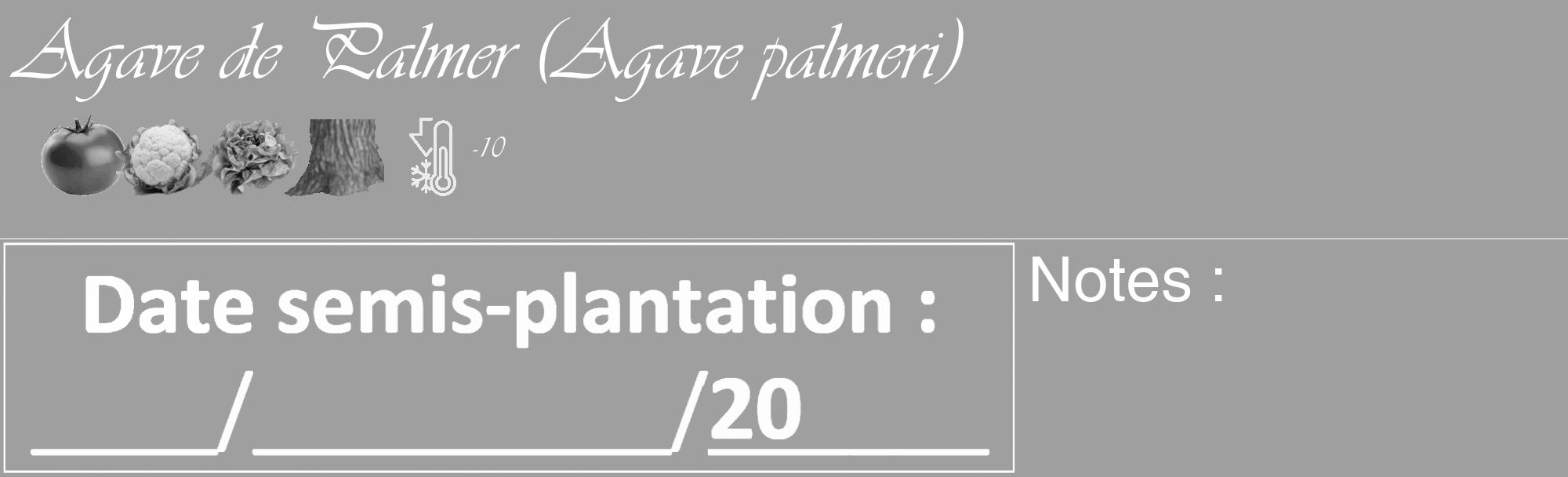Étiquette de : Agave palmeri - format c - style blanche24_basique_basiqueviv avec comestibilité simplifiée