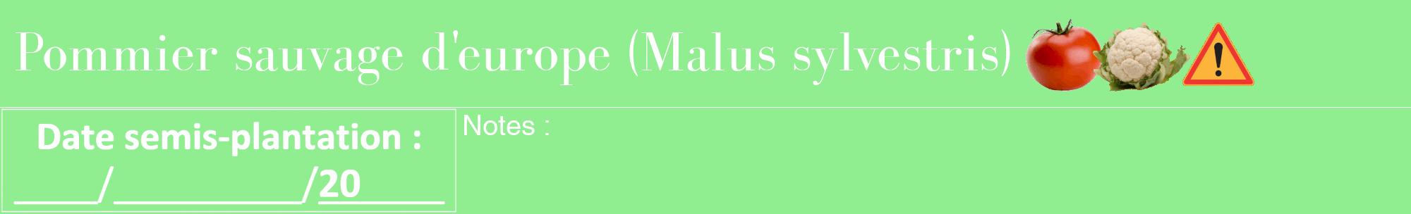 Étiquette de : Malus sylvestris - format a - style blanche15bod avec comestibilité simplifiée