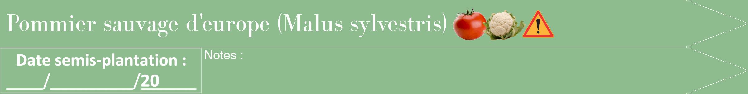 Étiquette de : Malus sylvestris - format b - style blanche13bod avec comestibilité simplifiée