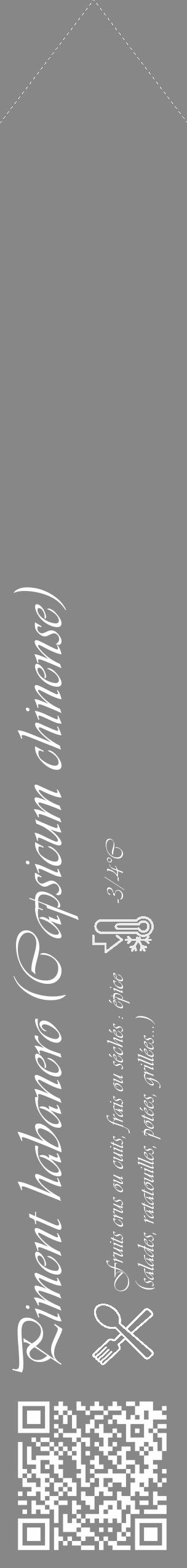 Étiquette de : Capsicum chinense - format c - style blanche12_simple_simpleviv avec qrcode et comestibilité simplifiée - position verticale
