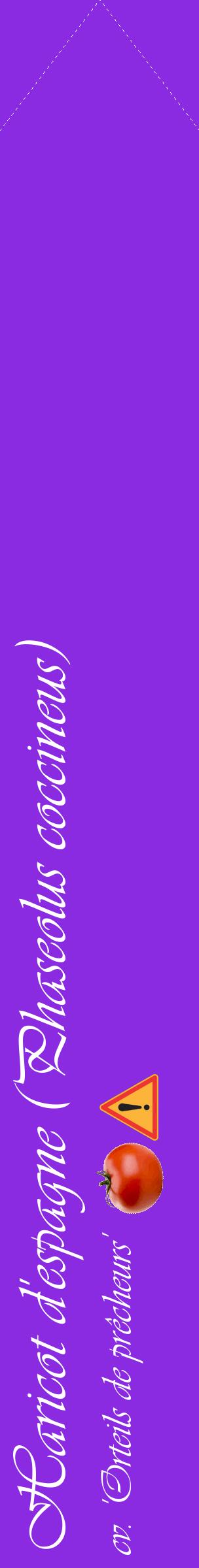 Étiquette de : Phaseolus coccineus cv. 'Orteils de prêcheurs' - format c - style blanche49_simpleviv avec comestibilité simplifiée