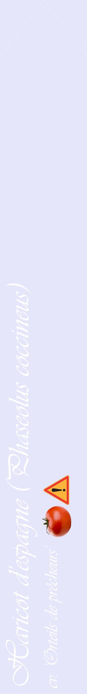 Étiquette de : Phaseolus coccineus cv. 'Orteils de prêcheurs' - format c - style blanche55_simpleviv avec comestibilité simplifiée