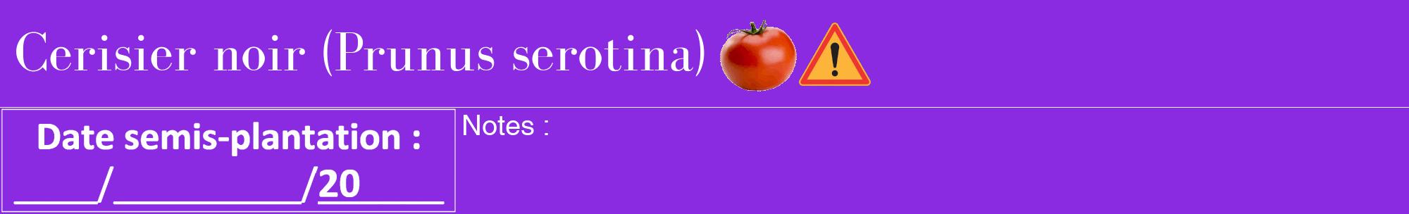 Étiquette de : Prunus serotina - format a - style blanche49bod avec comestibilité simplifiée