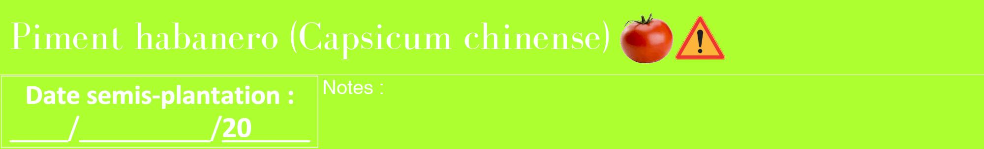 Étiquette de : Capsicum chinense - format a - style blanche17bod avec comestibilité simplifiée