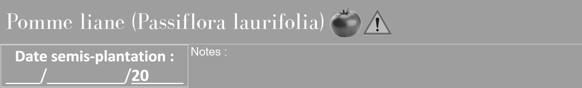 Étiquette de : Passiflora laurifolia - format a - style blanche42bod avec comestibilité simplifiée
