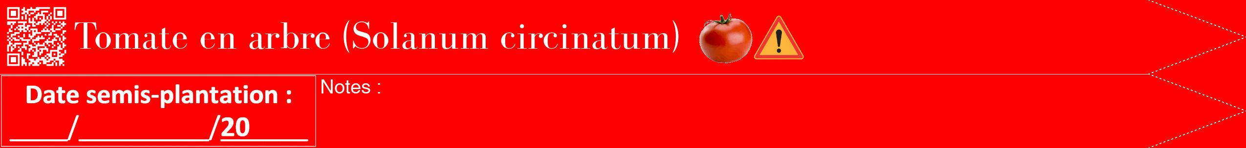 Étiquette de : Solanum circinatum - format b - style blanche27bod avec qrcode et comestibilité simplifiée