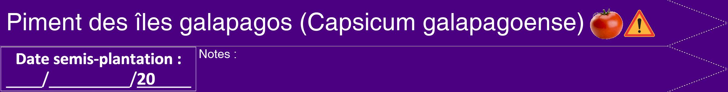 Étiquette de : Capsicum galapagoense - format b - style blanche47hel avec comestibilité simplifiée