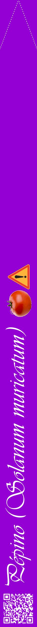 Étiquette de : Solanum muricatum - format b - style blanche48viv avec qrcode et comestibilité simplifiée