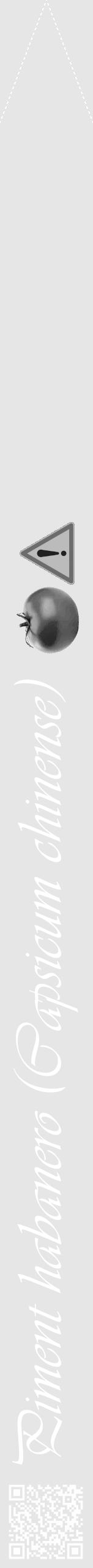 Étiquette de : Capsicum chinense - format b - style blanche18viv avec qrcode et comestibilité simplifiée - position verticale