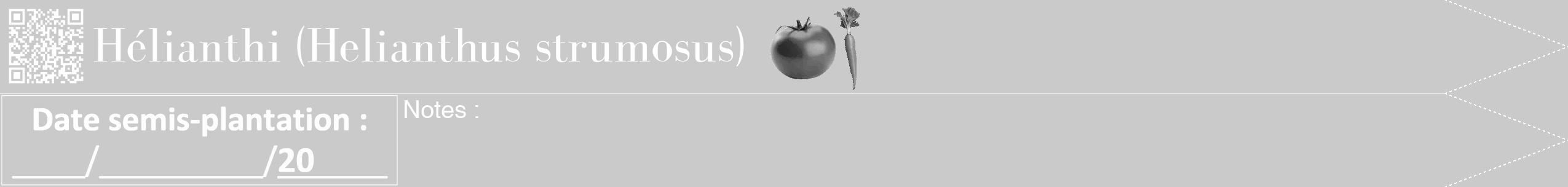 Étiquette de : Helianthus strumosus - format b - style blanche21bod avec qrcode et comestibilité simplifiée