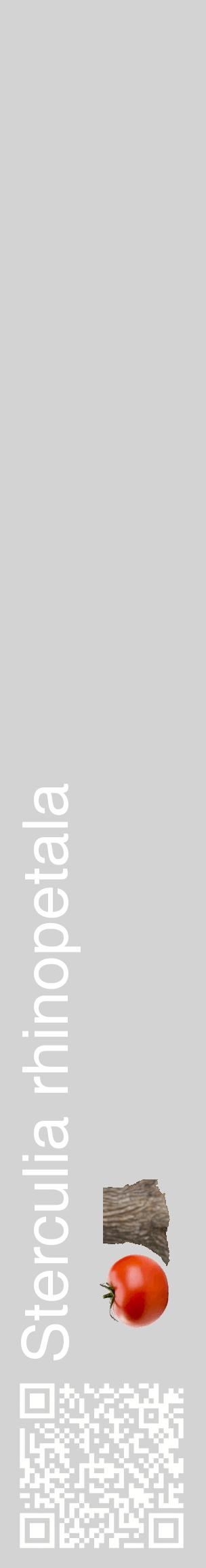 Étiquette de : Sterculia rhinopetala - format c - style blanche56_basiquehel avec qrcode et comestibilité simplifiée