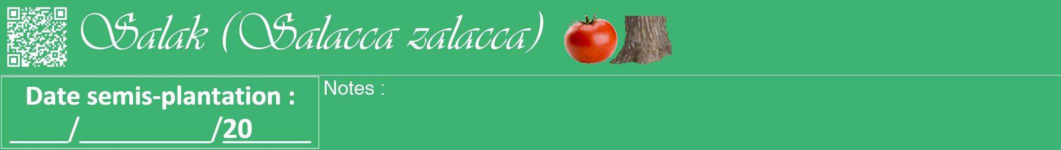 Étiquette de : Salacca zalacca - format a - style blanche12viv avec qrcode et comestibilité simplifiée