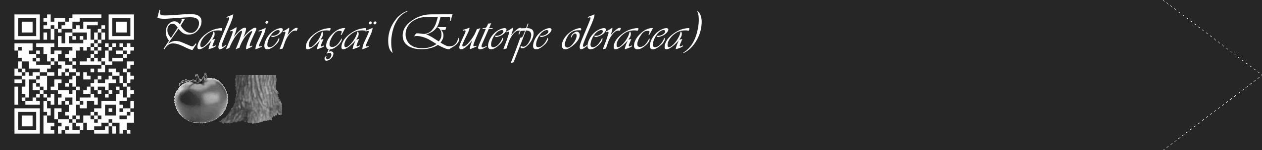Étiquette de : Euterpe oleracea - format c - style blanche29_simple_simpleviv avec qrcode et comestibilité simplifiée