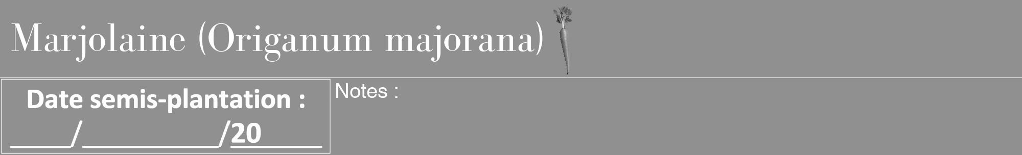 Étiquette de : Origanum majorana - format a - style blanche4bod avec comestibilité simplifiée