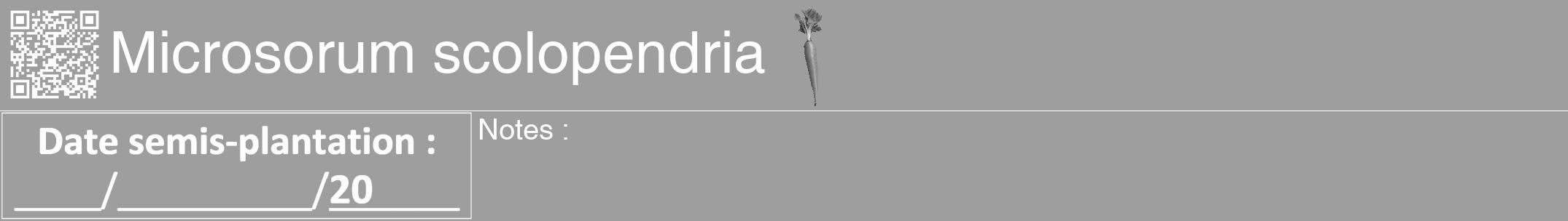 Étiquette de : Microsorum scolopendria - format a - style blanche42hel avec qrcode et comestibilité simplifiée