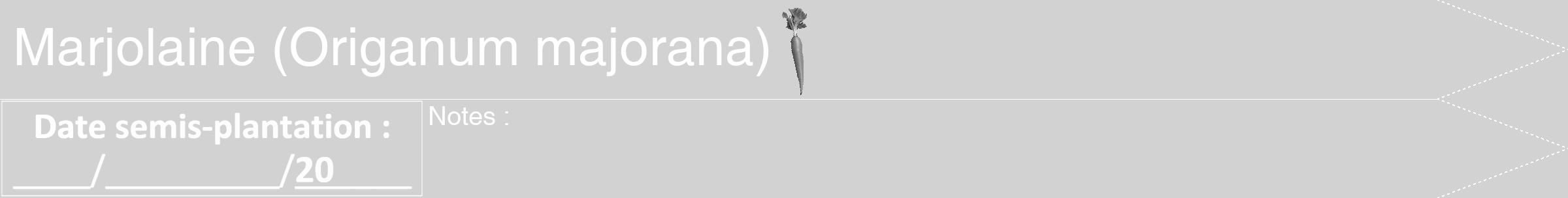 Étiquette de : Origanum majorana - format b - style blanche14hel avec comestibilité simplifiée