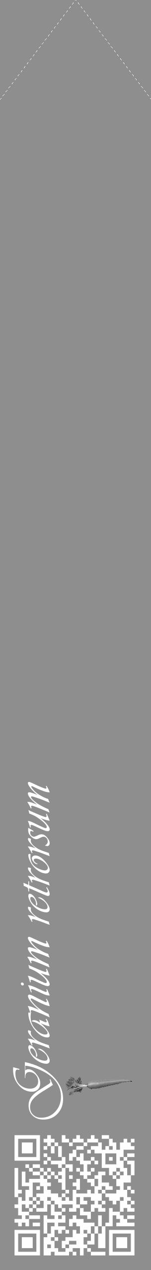 Étiquette de : Geranium retrorsum - format c - style blanche25_simple_simpleviv avec qrcode et comestibilité simplifiée - position verticale