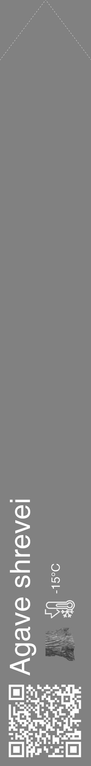 Étiquette de : Agave shrevei - format c - style blanche50_simple_simplehel avec qrcode et comestibilité simplifiée - position verticale