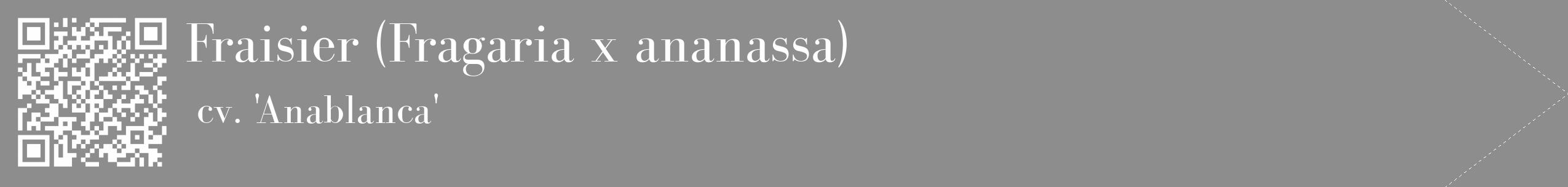 Étiquette de : Fragaria x ananassa cv. 'Anablanca' - format c - style blanche2_simple_simplebod avec qrcode et comestibilité