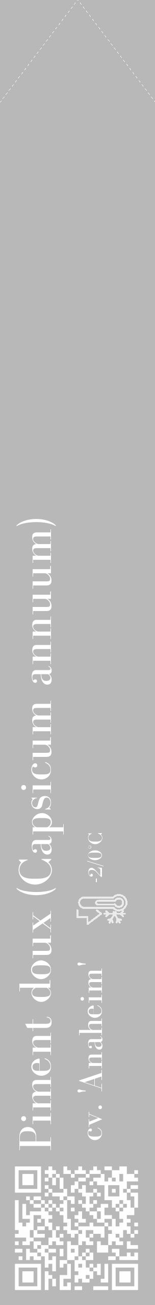 Étiquette de : Capsicum annuum cv. 'Anaheim' - format c - style blanche39_simple_simplebod avec qrcode et comestibilité - position verticale