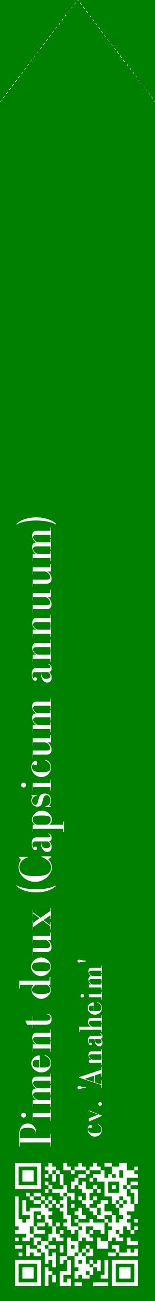 Étiquette de : Capsicum annuum cv. 'Anaheim' - format c - style blanche9_simplebod avec qrcode et comestibilité
