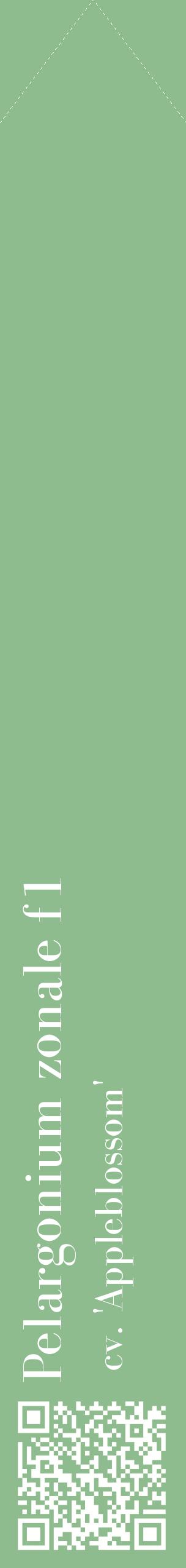Étiquette de : Pelargonium zonale f1 cv. 'Appleblossom' - format c - style blanche13_simplebod avec qrcode et comestibilité