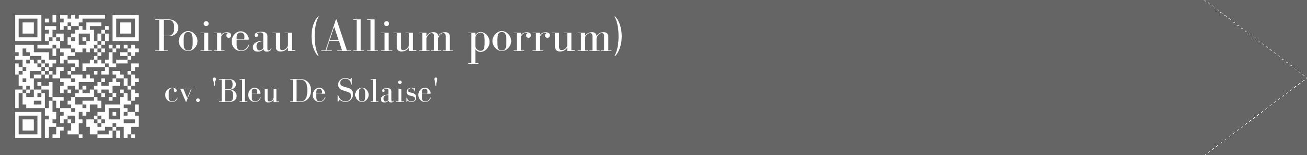 Étiquette de : Allium porrum cv. 'Bleu De Solaise' - format c - style blanche32_simple_simplebod avec qrcode et comestibilité