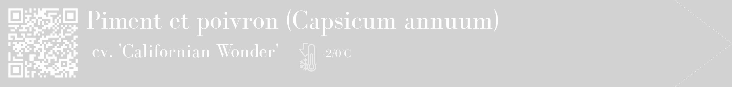 Étiquette de : Capsicum annuum cv. 'Californian Wonder' - format c - style blanche14_simple_simplebod avec qrcode et comestibilité