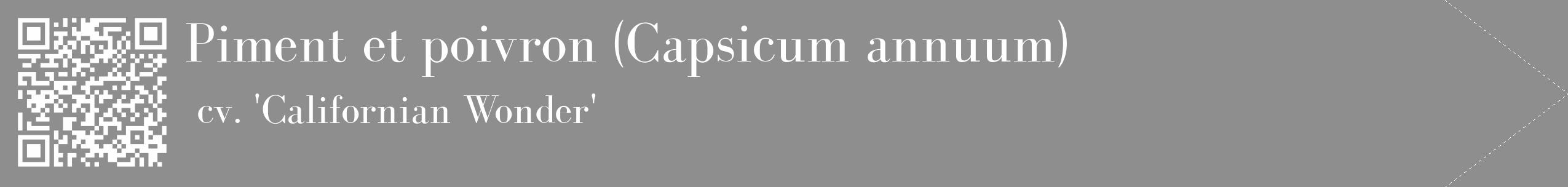 Étiquette de : Capsicum annuum cv. 'Californian Wonder' - format c - style blanche25_simple_simplebod avec qrcode et comestibilité