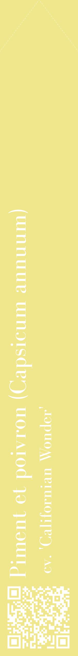 Étiquette de : Capsicum annuum cv. 'Californian Wonder' - format c - style blanche20_simplebod avec qrcode et comestibilité