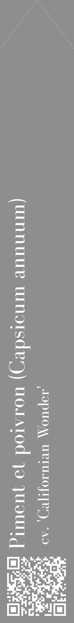 Étiquette de : Capsicum annuum cv. 'Californian Wonder' - format c - style blanche25_simple_simplebod avec qrcode et comestibilité - position verticale