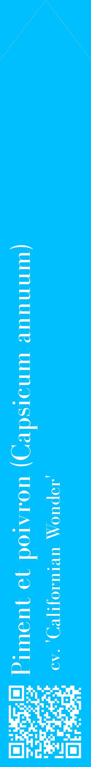 Étiquette de : Capsicum annuum cv. 'Californian Wonder' - format c - style blanche2_simplebod avec qrcode et comestibilité