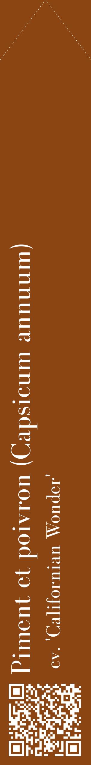 Étiquette de : Capsicum annuum cv. 'Californian Wonder' - format c - style blanche30_simplebod avec qrcode et comestibilité