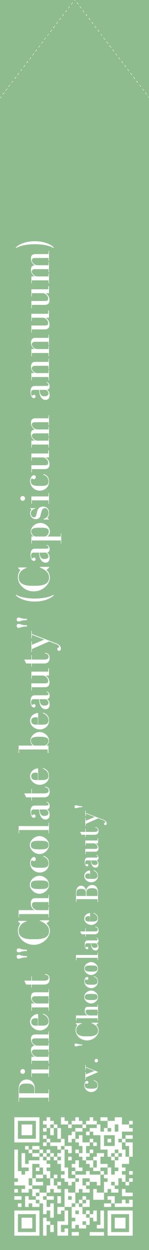 Étiquette de : Capsicum annuum cv. 'Chocolate Beauty' - format c - style blanche13_simplebod avec qrcode et comestibilité