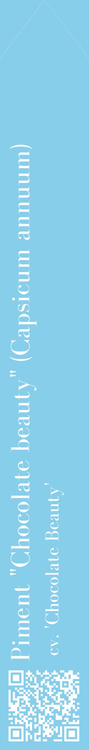 Étiquette de : Capsicum annuum cv. 'Chocolate Beauty' - format c - style blanche1_simplebod avec qrcode et comestibilité