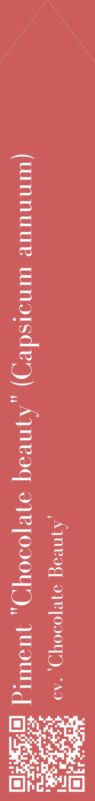 Étiquette de : Capsicum annuum cv. 'Chocolate Beauty' - format c - style blanche35_simplebod avec qrcode et comestibilité