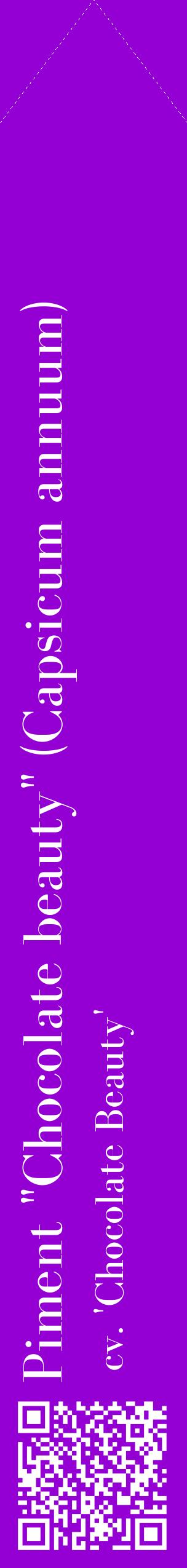 Étiquette de : Capsicum annuum cv. 'Chocolate Beauty' - format c - style blanche48_simplebod avec qrcode et comestibilité