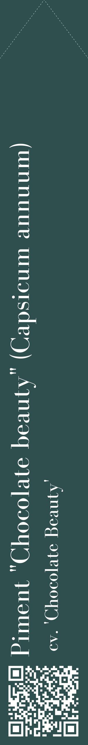 Étiquette de : Capsicum annuum cv. 'Chocolate Beauty' - format c - style blanche58_simplebod avec qrcode et comestibilité